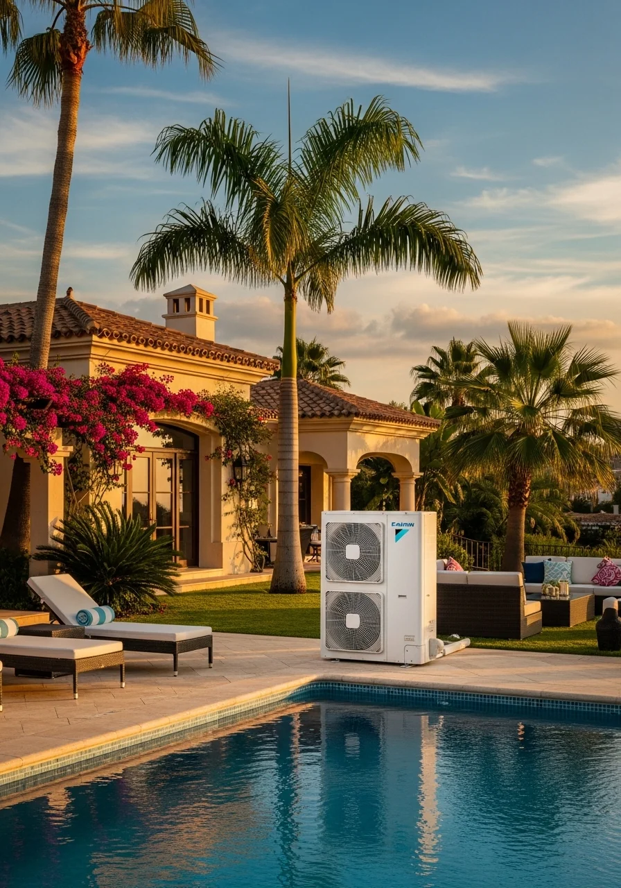 View of Professional HVAC system sizing and installation at luxury Costa del ...